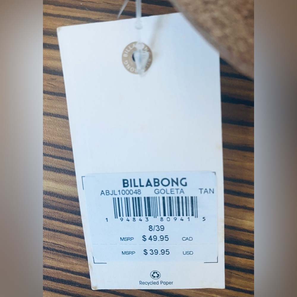 Billabong Tan Leather Sandals 8 - Picture 4 of 4